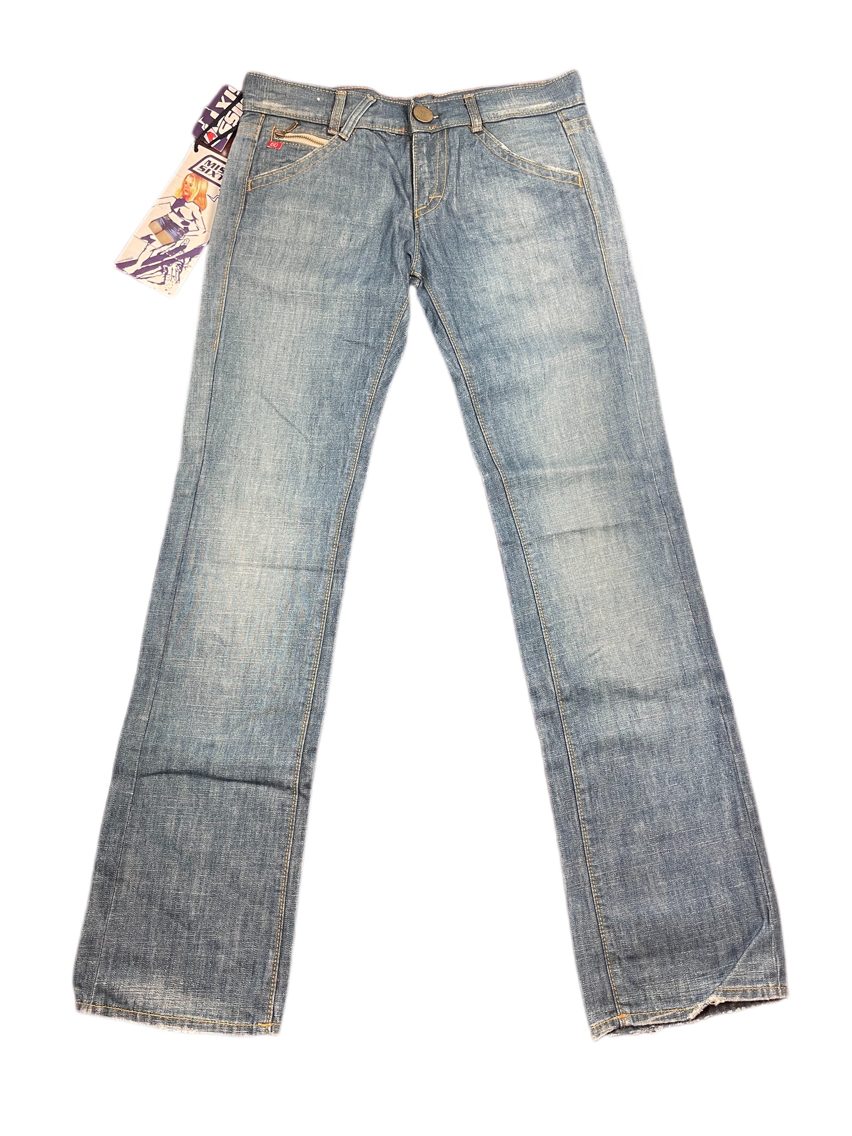 Y2k Miss Sixty Deadstock Bootcut Denim Pants Blue - M