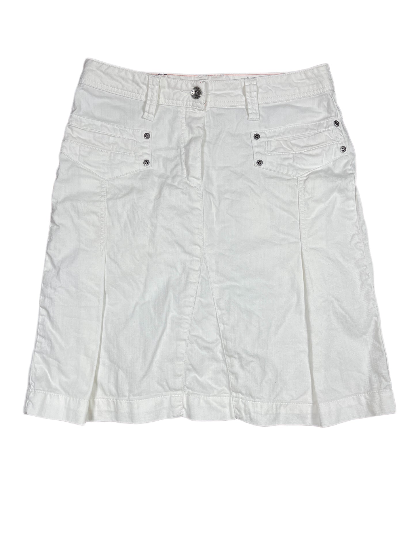 Y2k STK Denim Skirt White - M