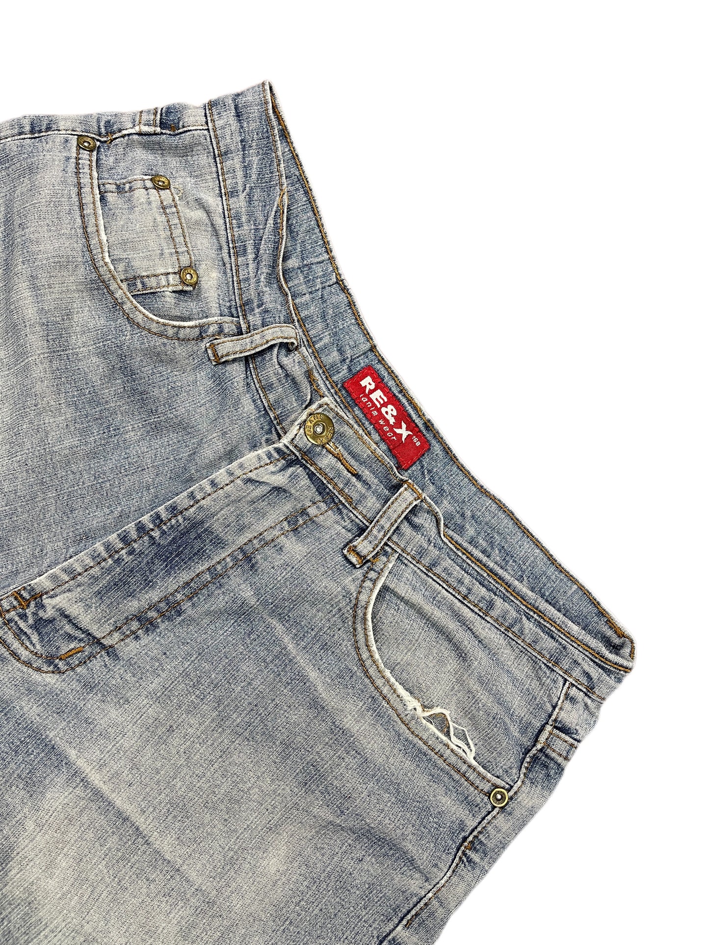 Y2k Re&x Bootcut Denim Pants Blue - XXL