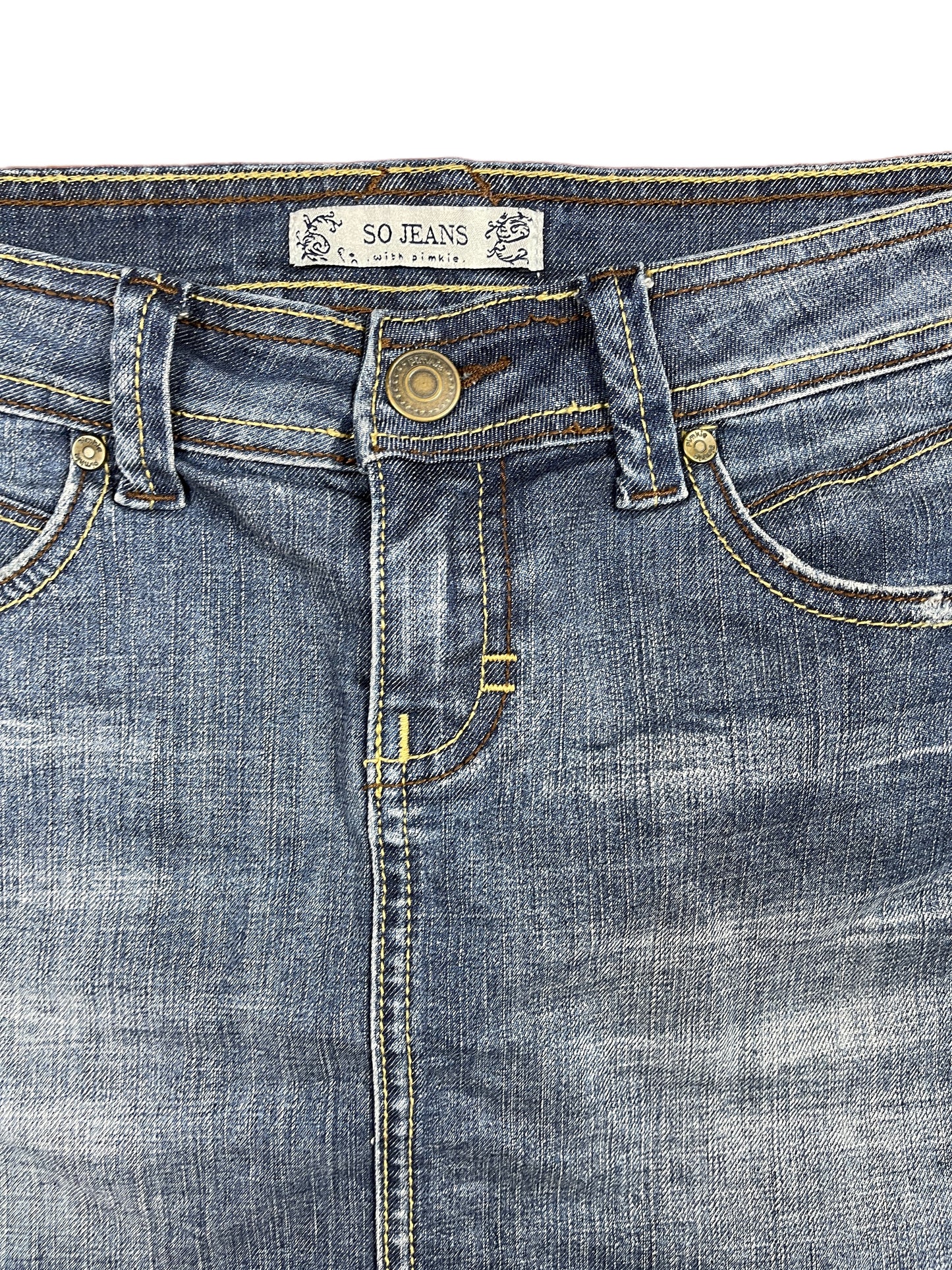 Y2k So Jeans Pimkie Low Waist Denim Skirt Blue - M