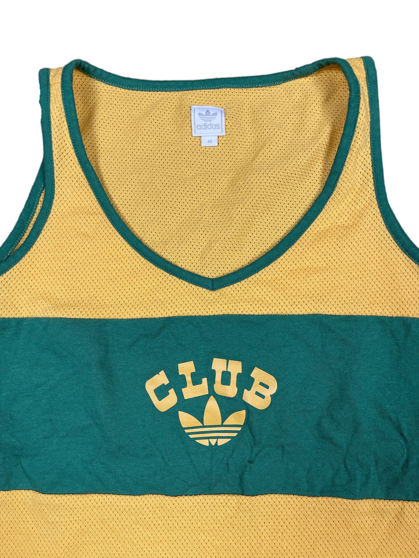 VIntage Adidas 2004 Club Sleeveless Top Yellow Green - L