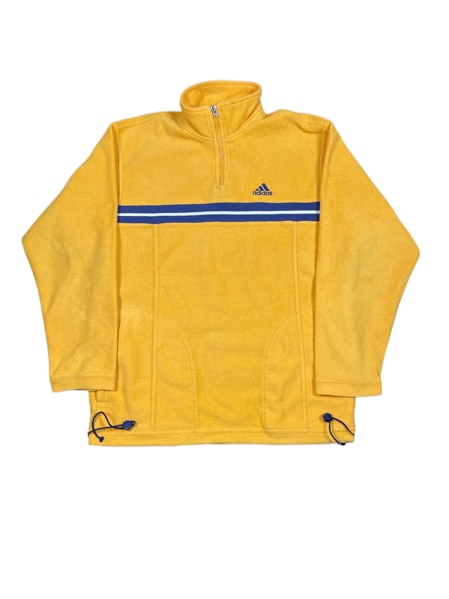 Vintage Adidas 1999 Fleece Zip Sweatshirt Yellow - M