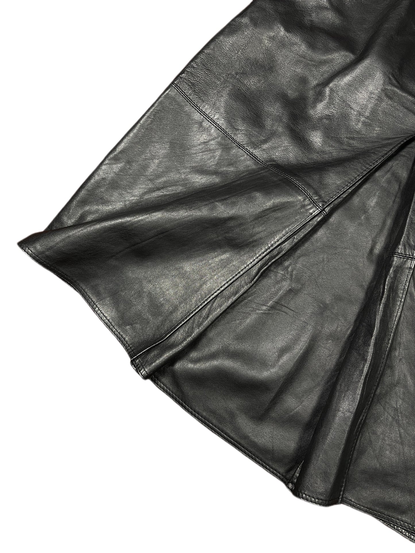 Vintage Yves Saint Laurent Leather Skirt Black - L