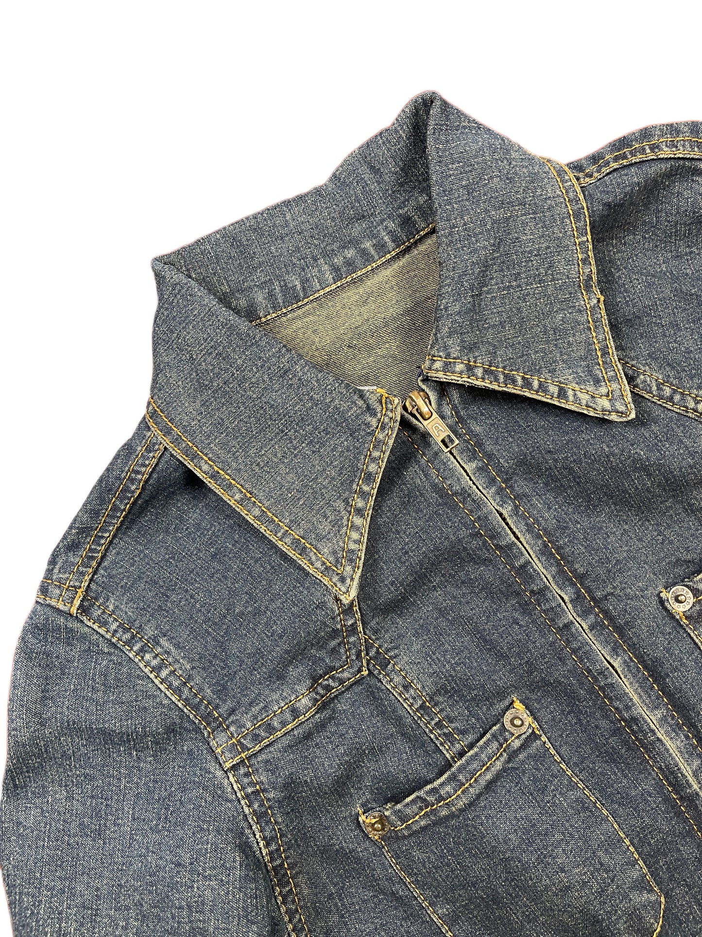 Y2k Short Sleeve Denim Dress Blue S