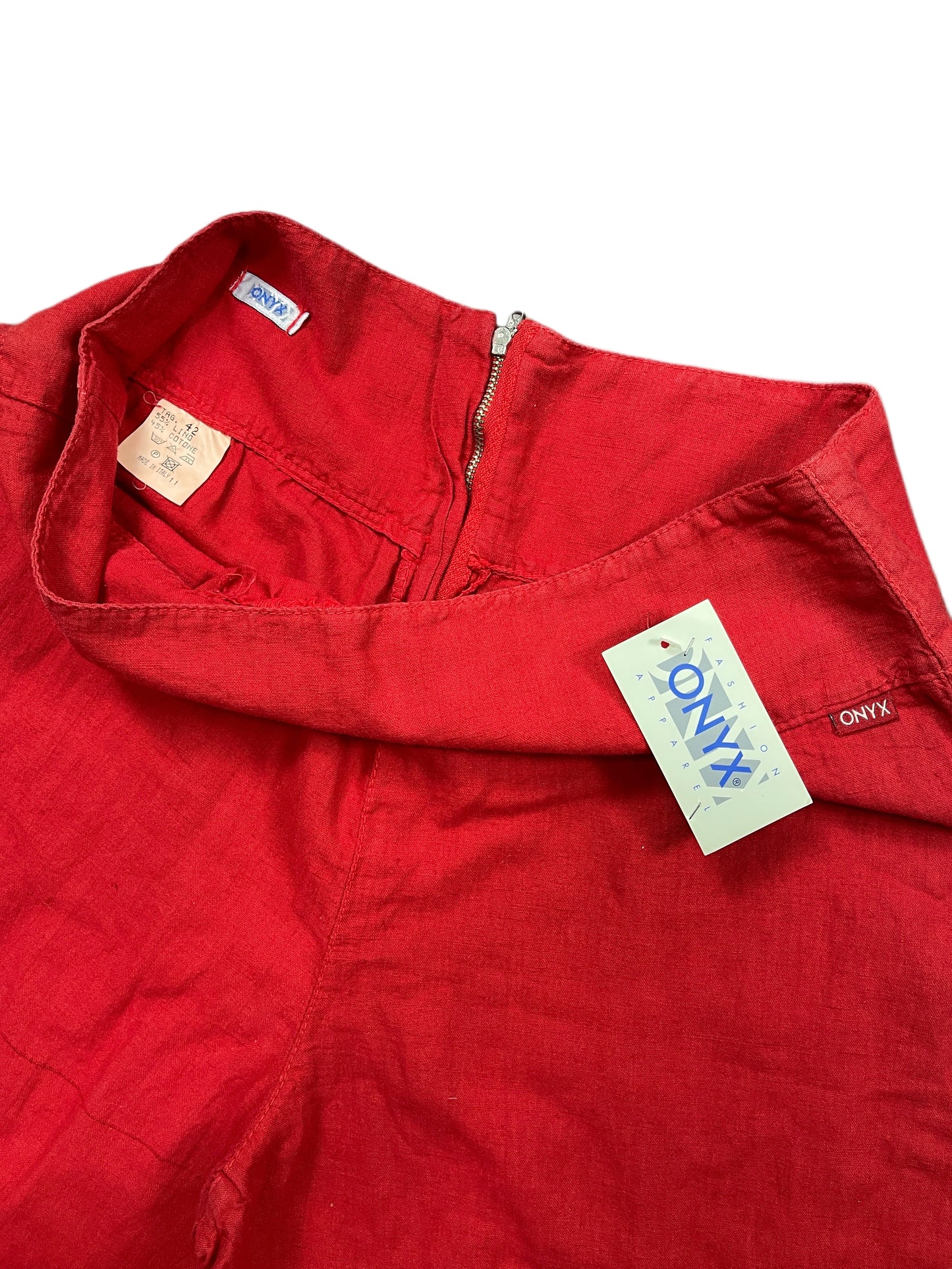 Y2k Onyx Deadstock Bootcut Linen Pants Red - XL