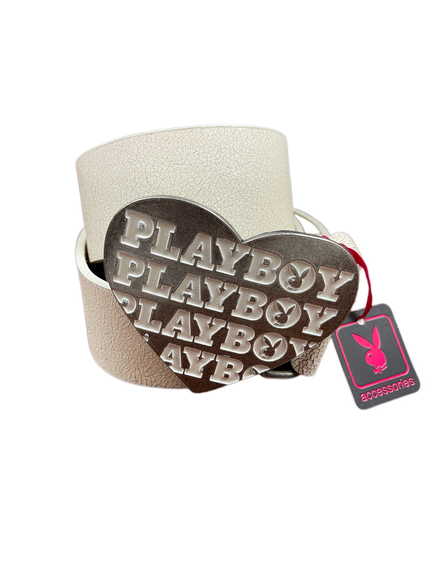 Y2k Playboy Leather Plug Belt White 2004