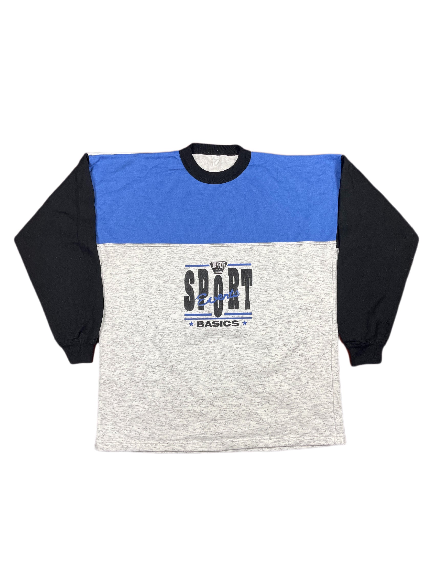 Vintage Sweatshirt Blue Black Gray - XL