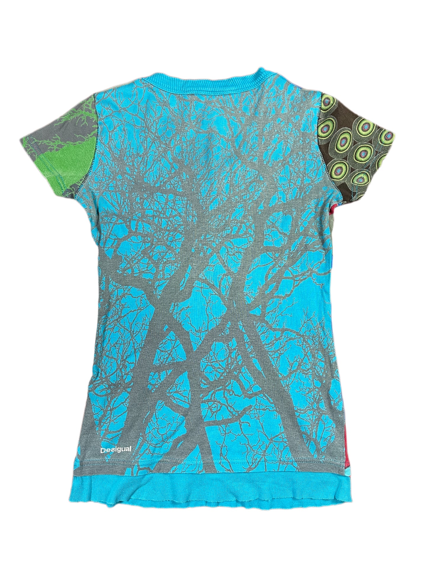 Y2k Desigual Short Sleeve Top Blue - M