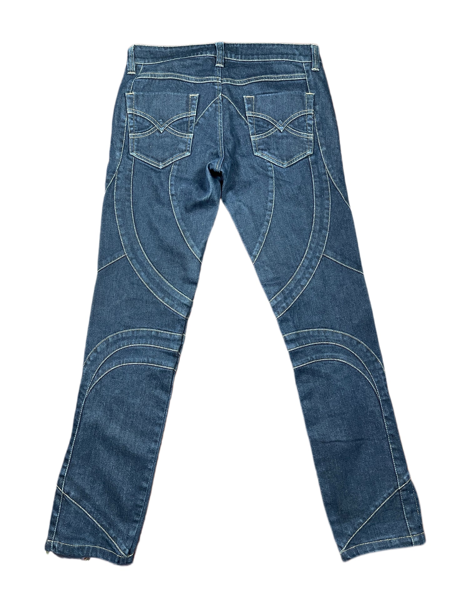Y2k Just Cavalli Lo Waist Denim Pants Blue - M/L