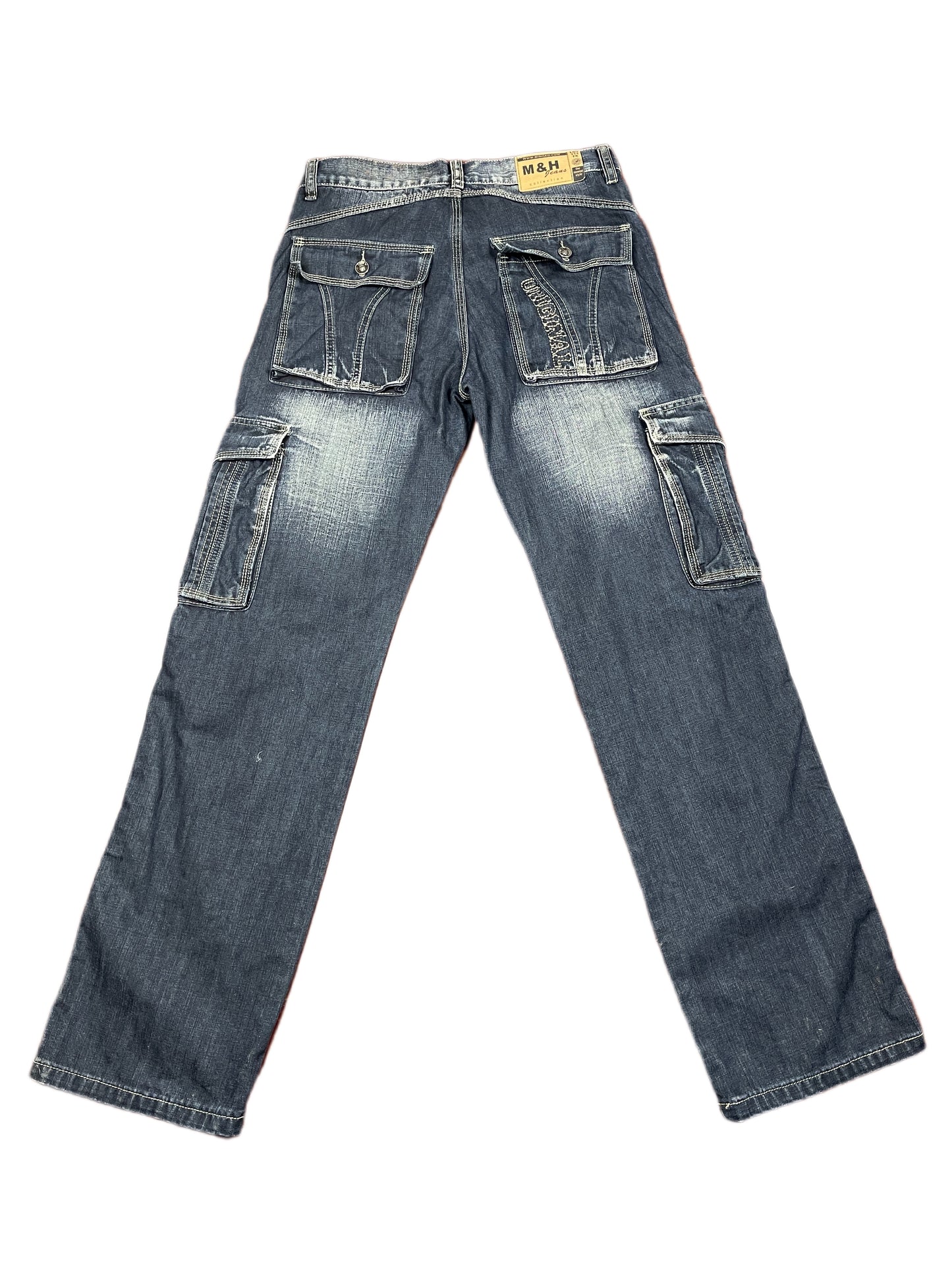Y2k Min Hao Bootcut denim Pants Blue - M
