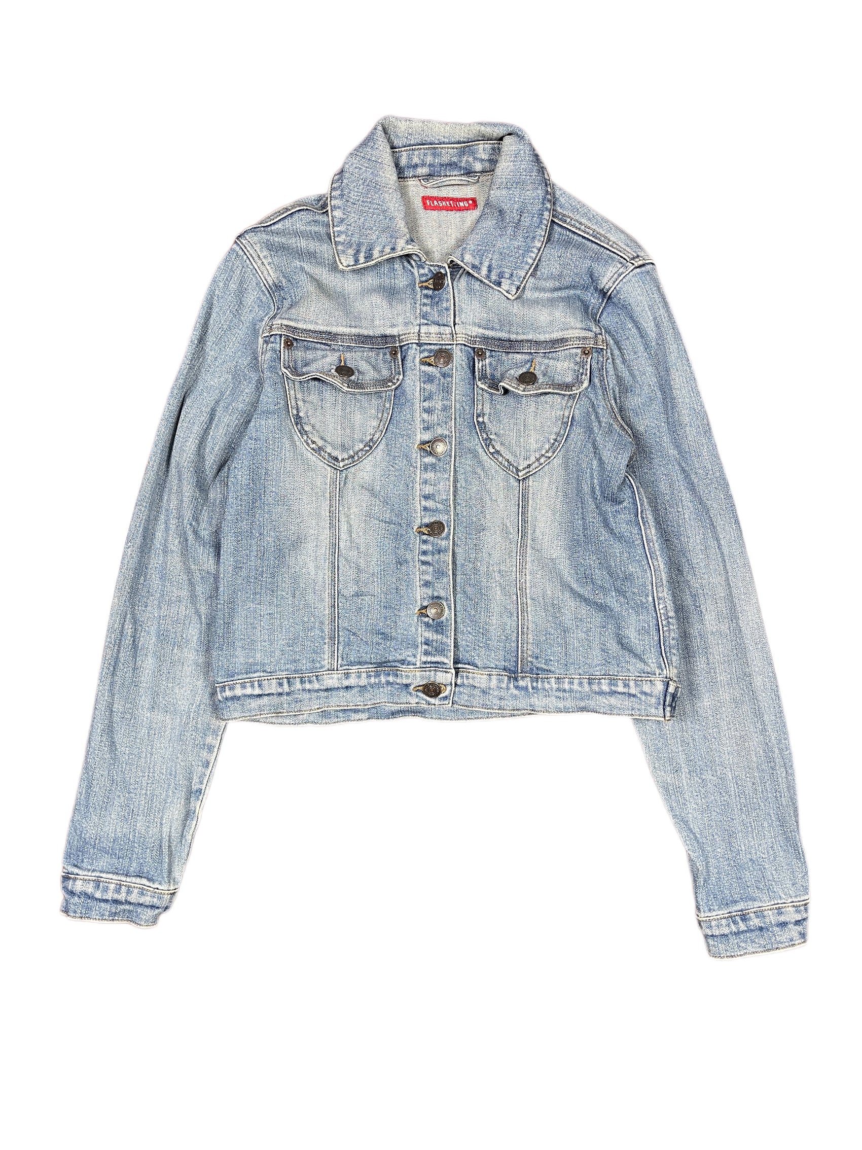 Y2k Flashetting Denim Jacket Blue - M