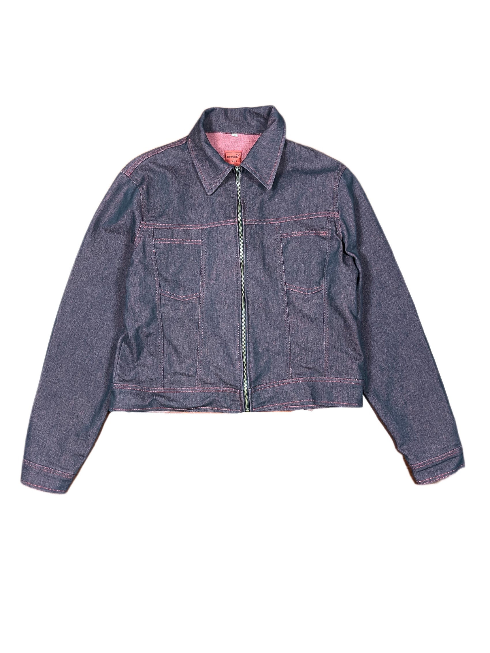 Y2k Donna 10 Denim Jacket Black Red - XXL