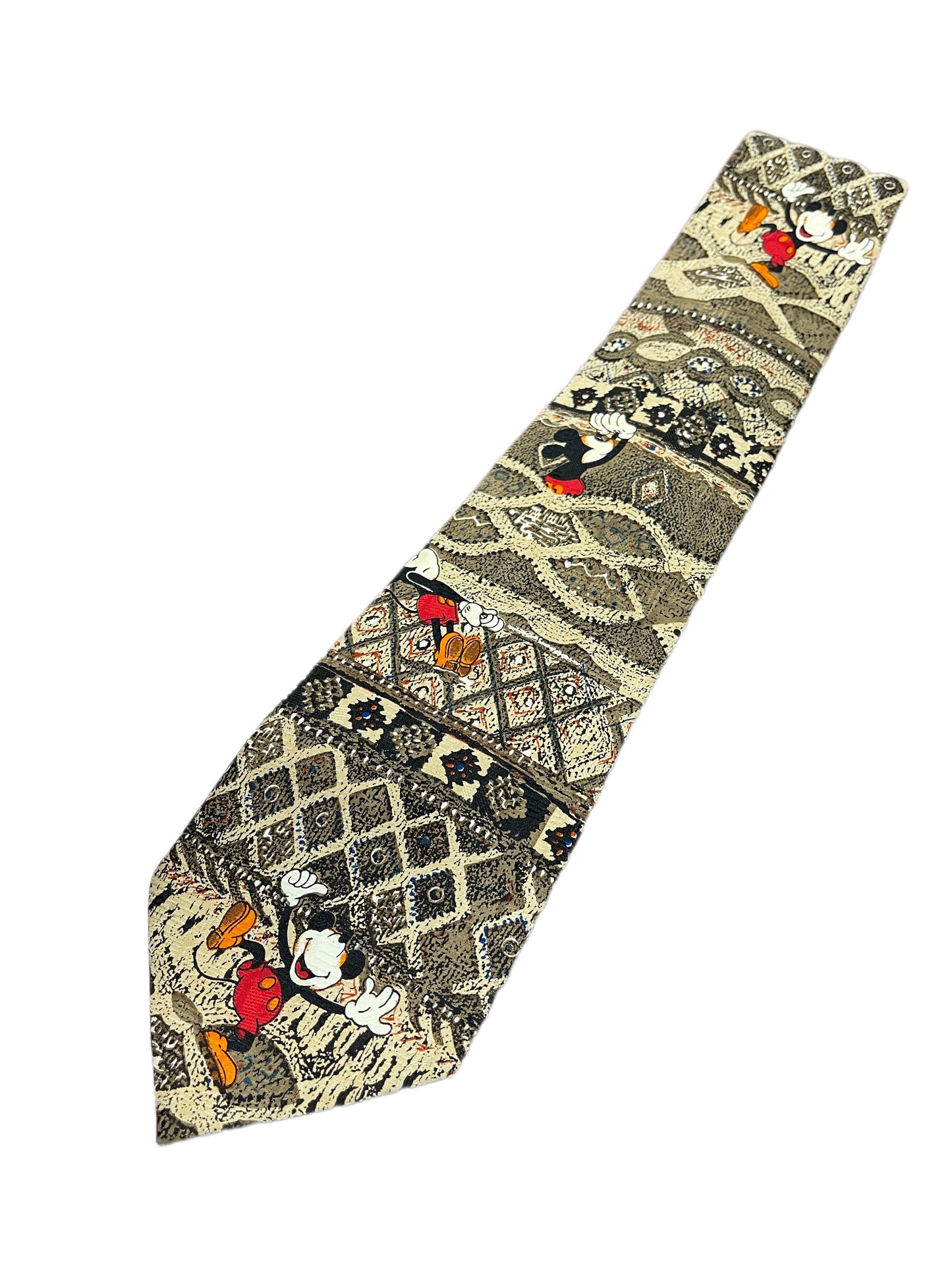Vintage Mickey Mouse 1990s Disney Tie Brown