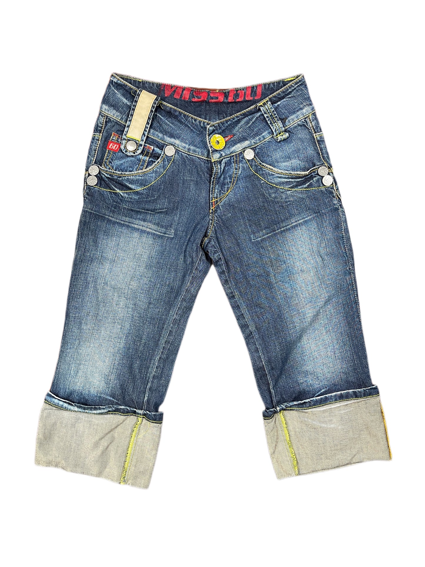 Y2k Miss Sixty Low Waist Denim Shorts Blue - XXS