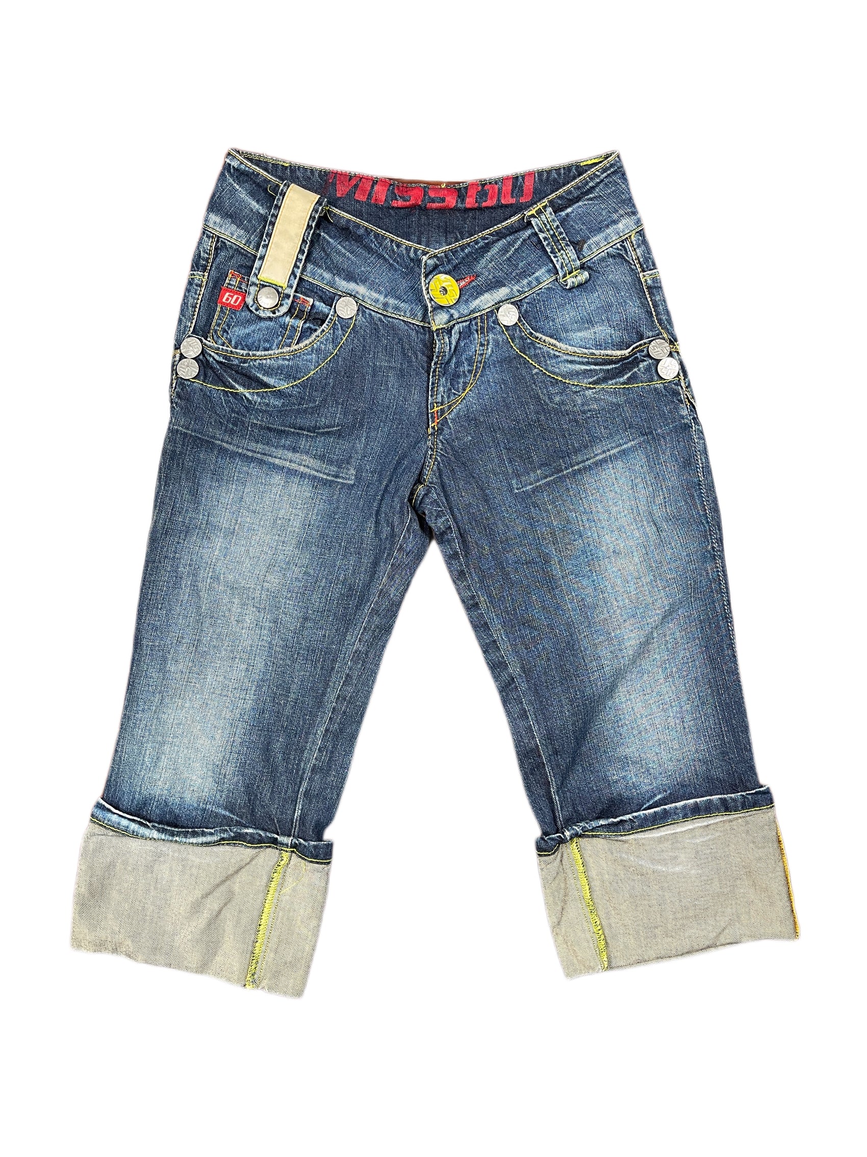 Y2k Miss Sixty Low Waist Denim Shorts Blue - XXS