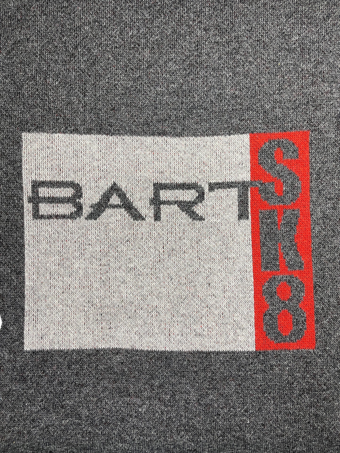 Y2k The Simpsons 2003 Bart Skateboard Chunky Knitted Sweatshirt Gray - XXL