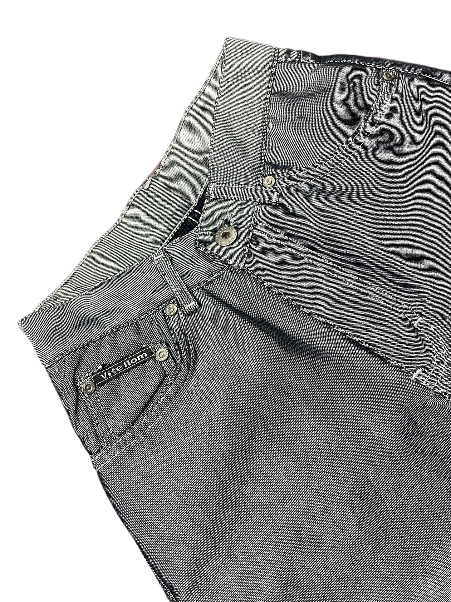 Y2k Vitellom Flared Pants Silver - S/M