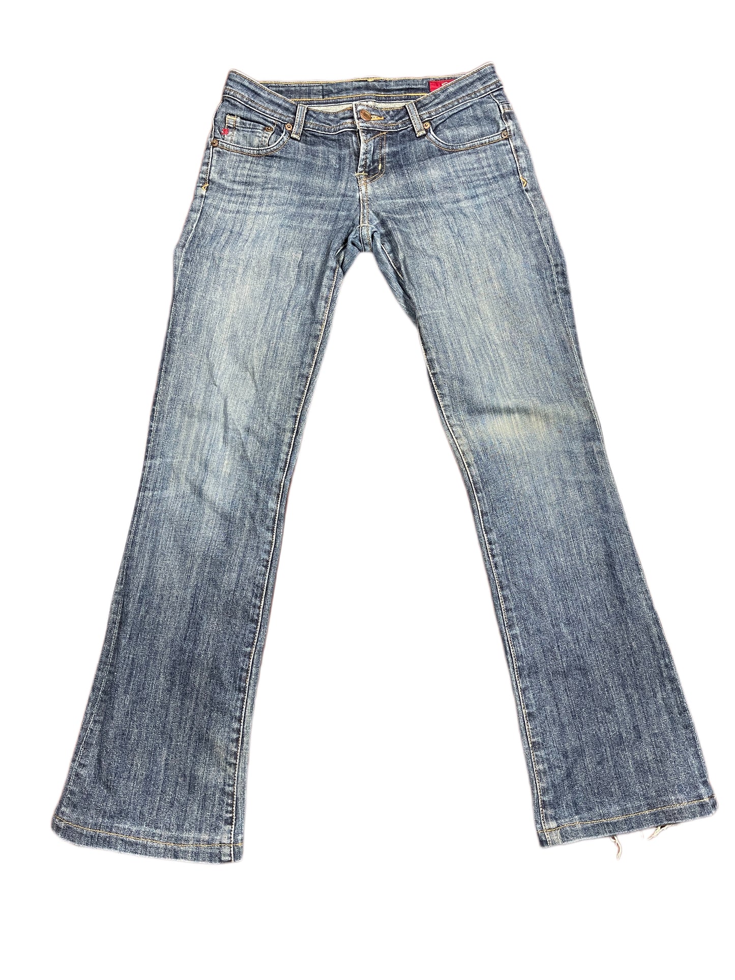 Y2k Seven Low Waist Boot Cut Denim Pants Blue XS