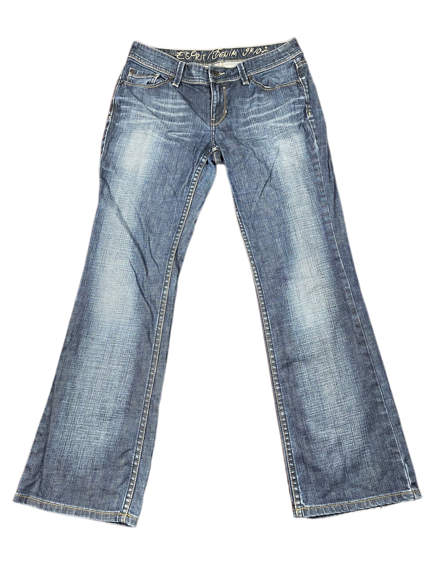 Y2k Esprit Low Waist Flared Denim Pants Blue - M/L