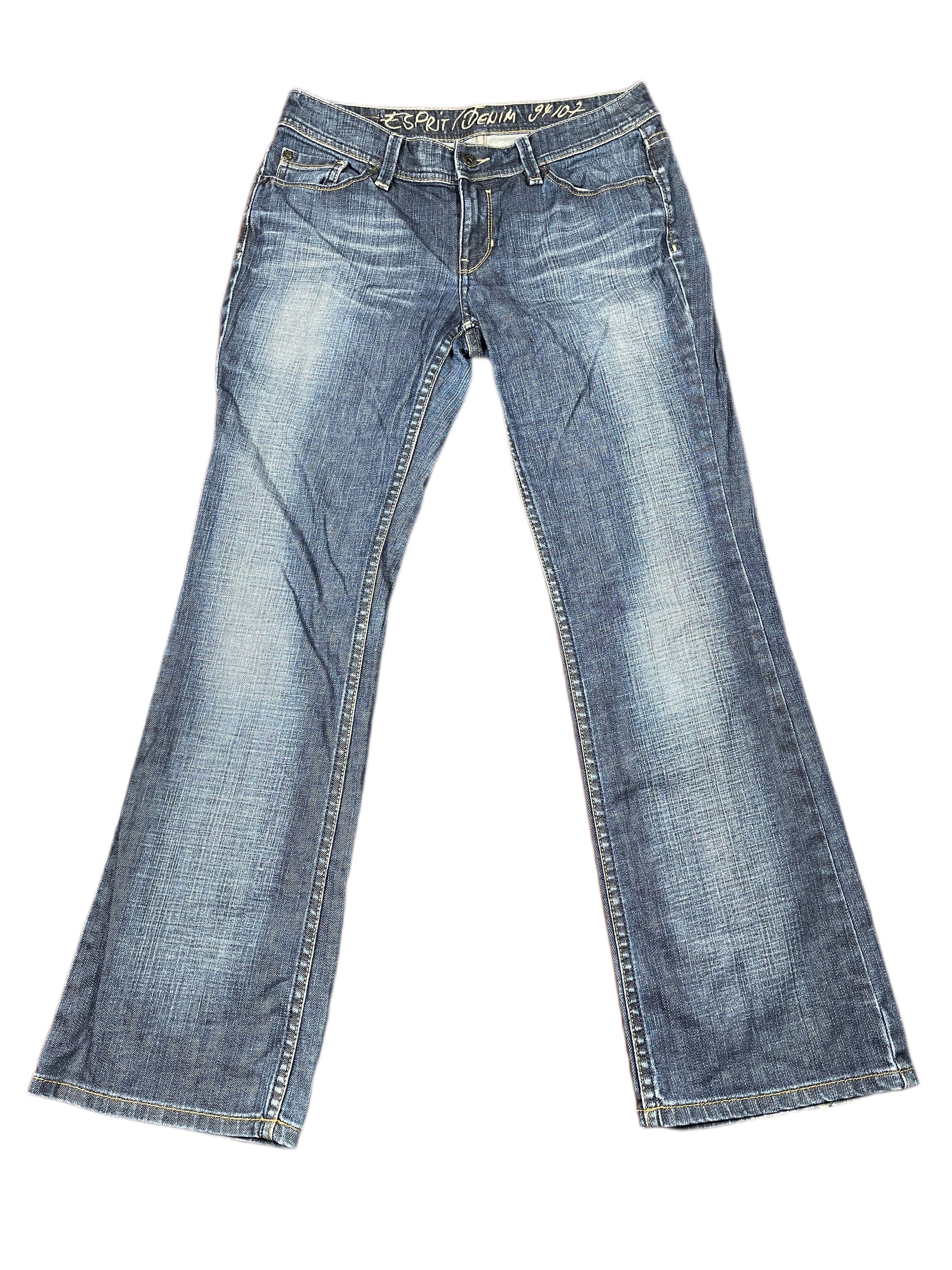 Y2k Esprit Low Waist Flared Denim Pants Blue - M/L