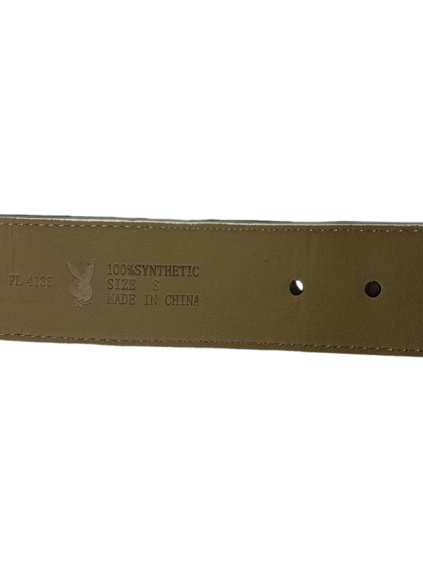 Y2k Playboy Belt White Creme 2004