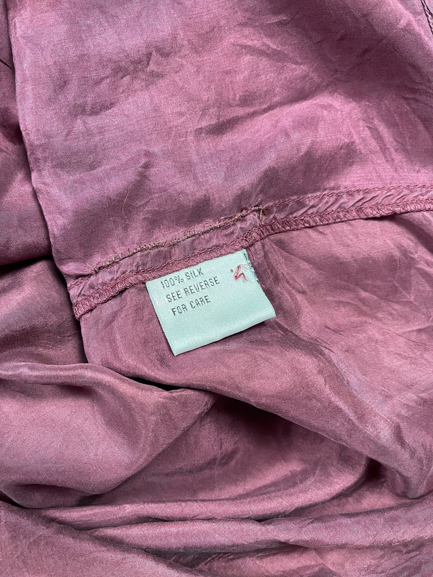 Vintage Silk Short Sleeve Shirt Burgundy L