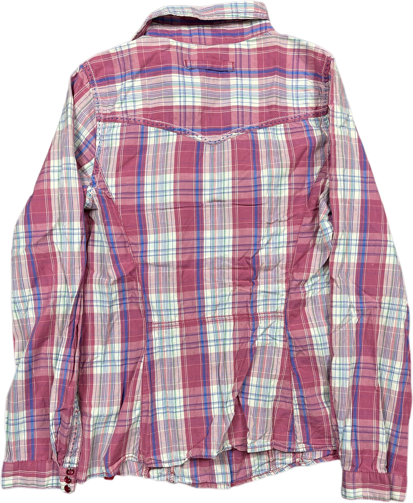 Y2K Esprit Long Sleeve Shirt Pink Cotton M