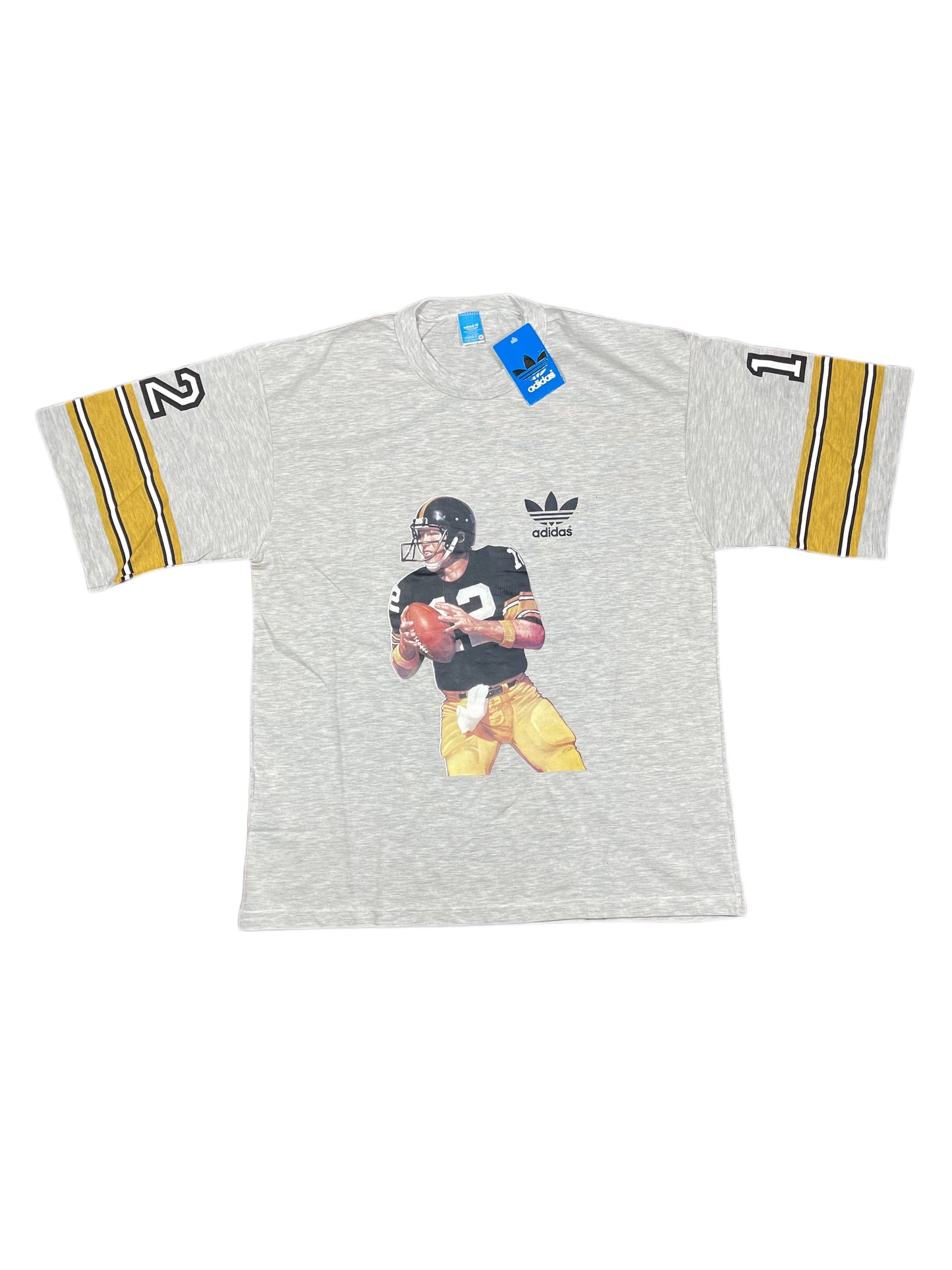 Vintage Adidas 1980s NFL T-Shirt Gray - M