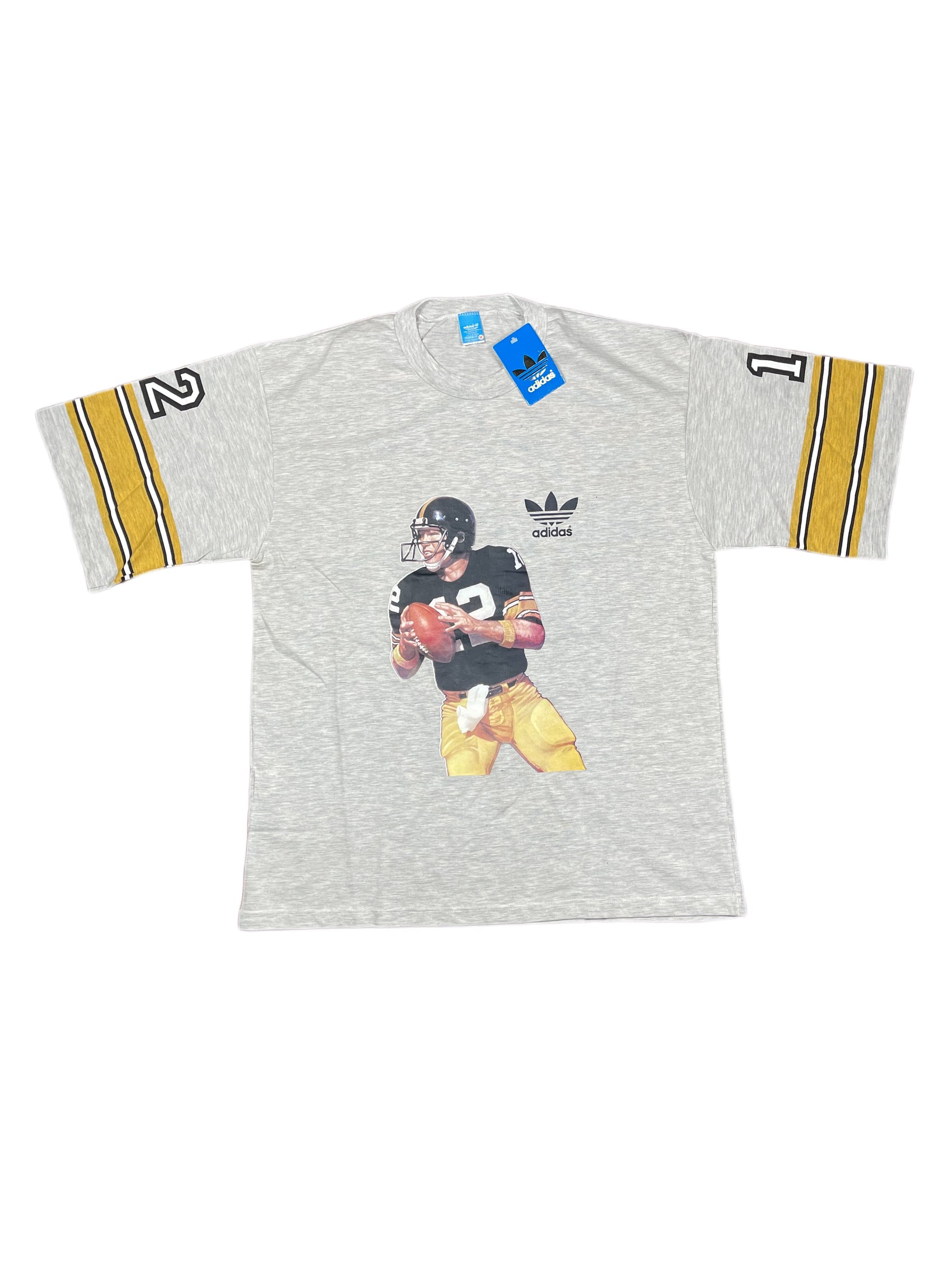 Vintage Adidas 1980s NFL T-Shirt Gray - M