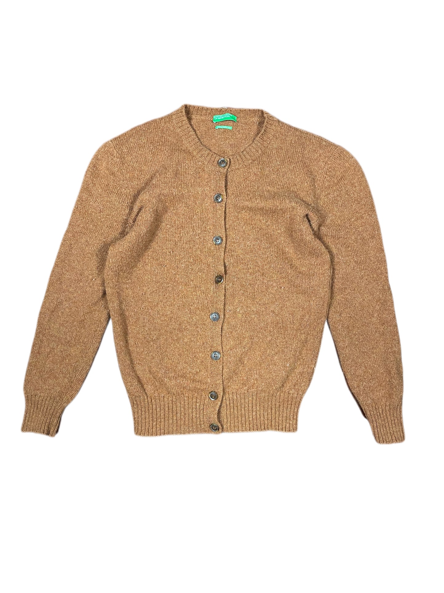 Benetton Knitted Cardigan Wool Brown - M