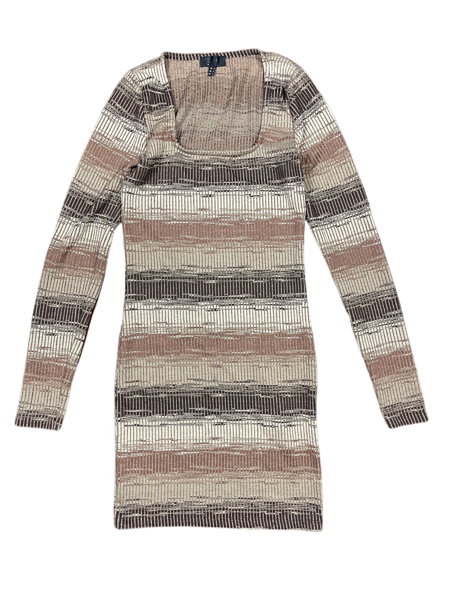 Jennyfer Long Sleeve Dress Brown Beige - S