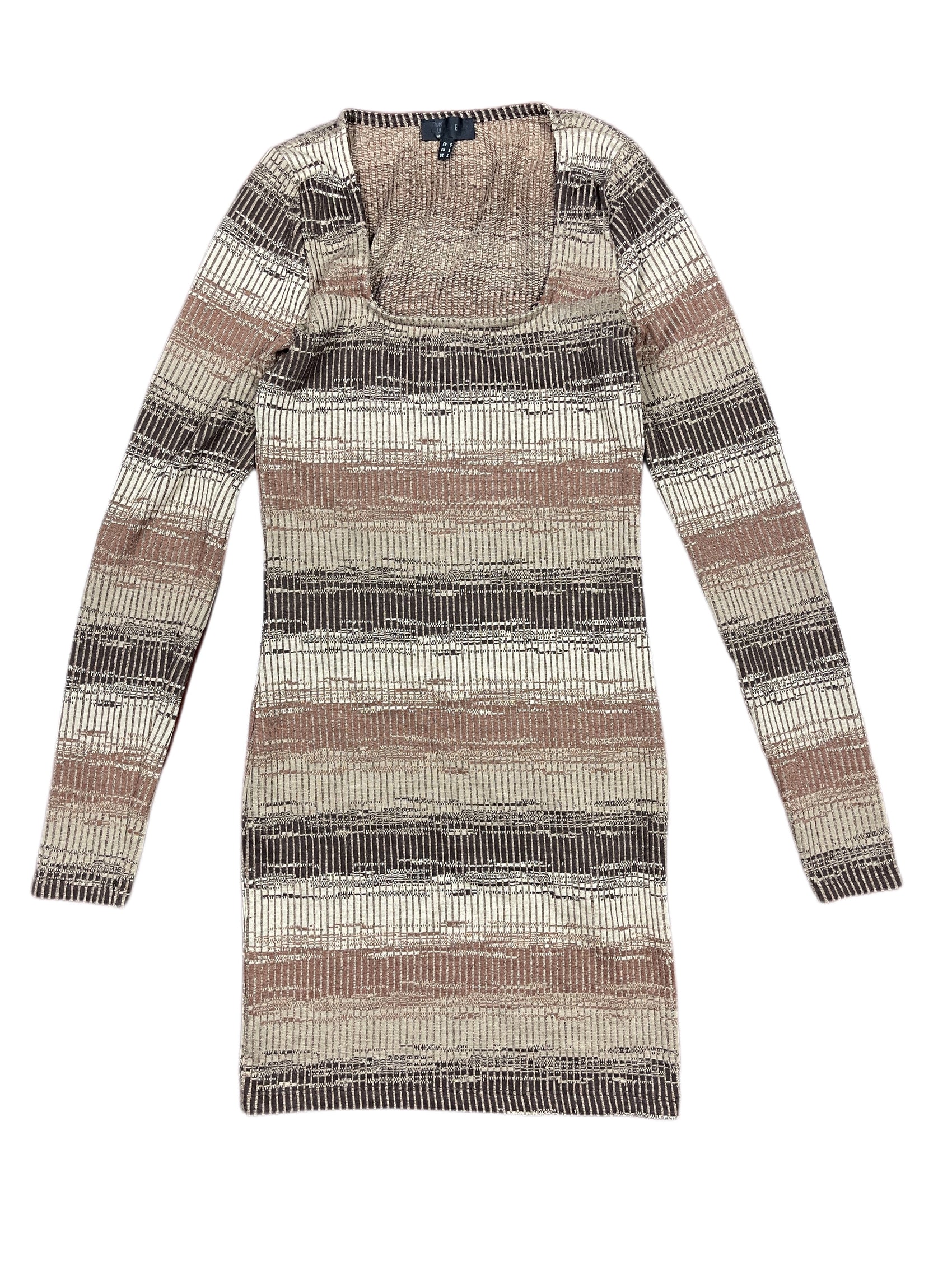 Jennyfer Long Sleeve Dress Brown Beige - S