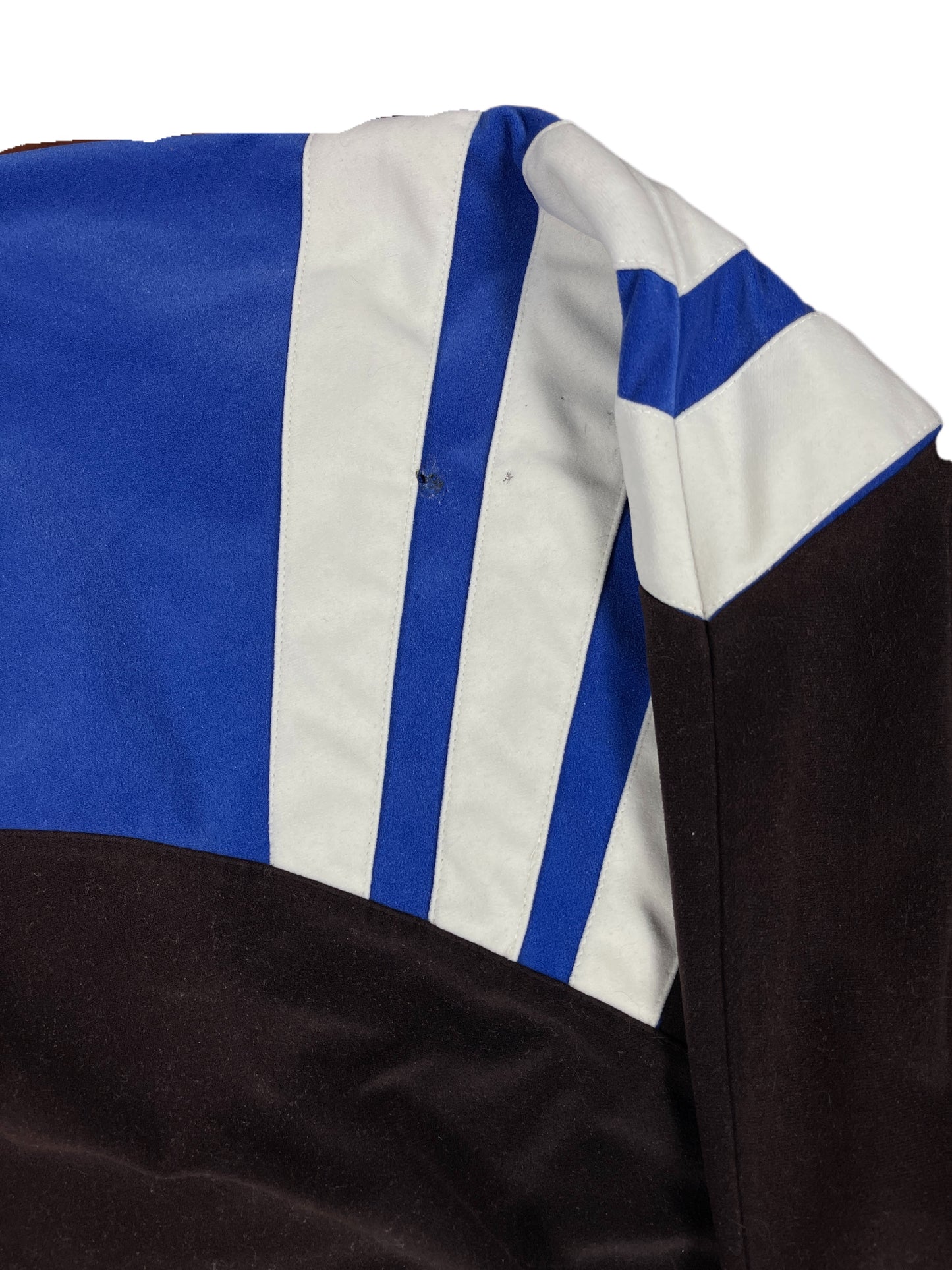 Vintage 90s Adidas Flannel Velur Sport Jacket Blue Black - L