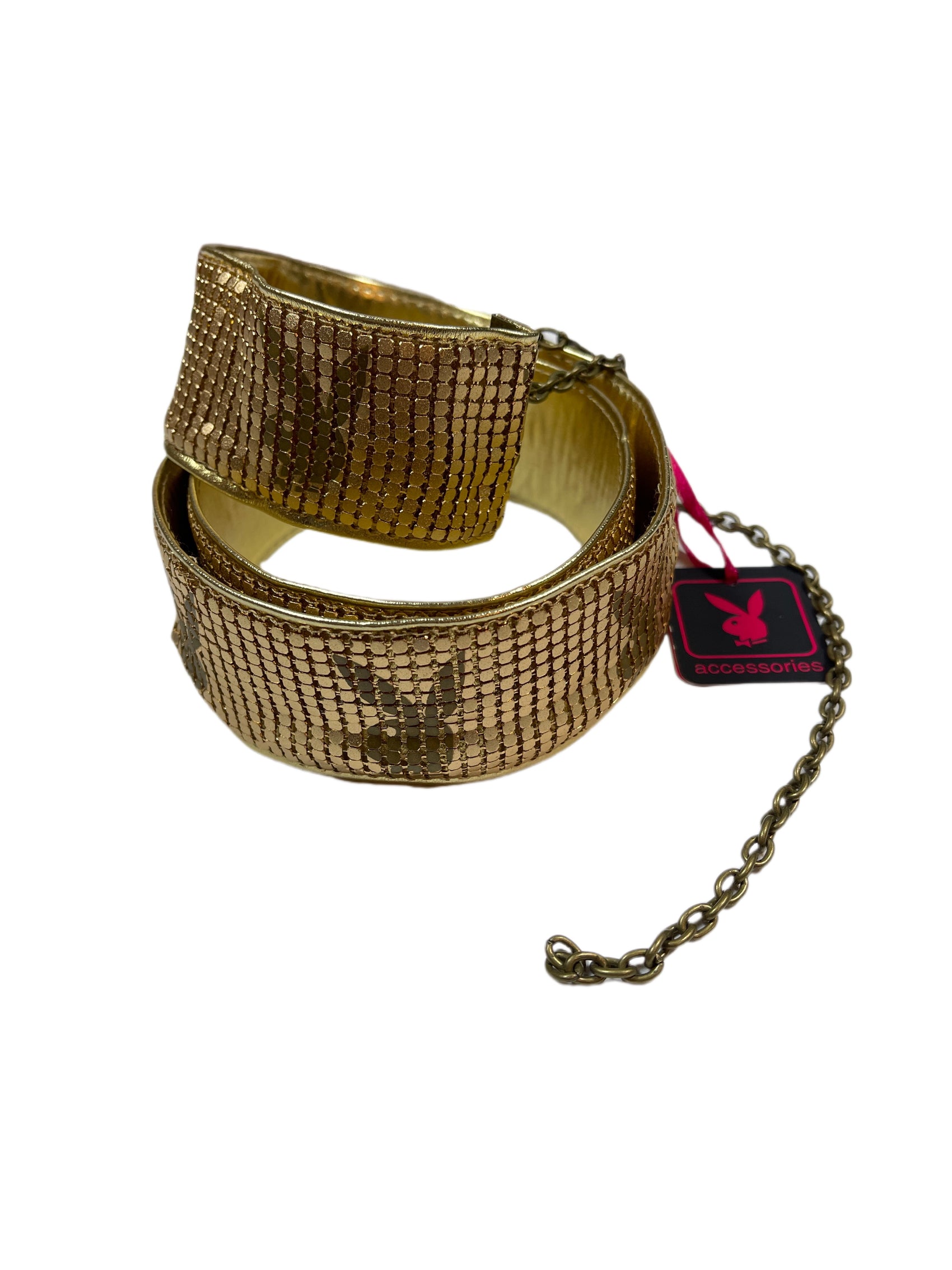 Y2k Playboy Mesh Metal Belt Gold 2004