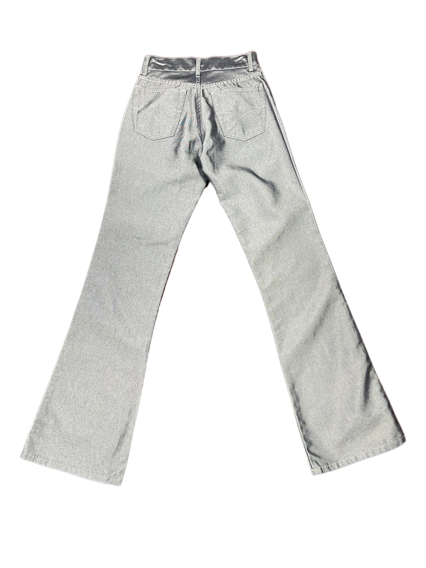 Y2k Vitellom Flared Pants Silver - S/M