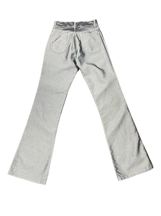 Y2k Vitellom Flared Pants Silver - S/M