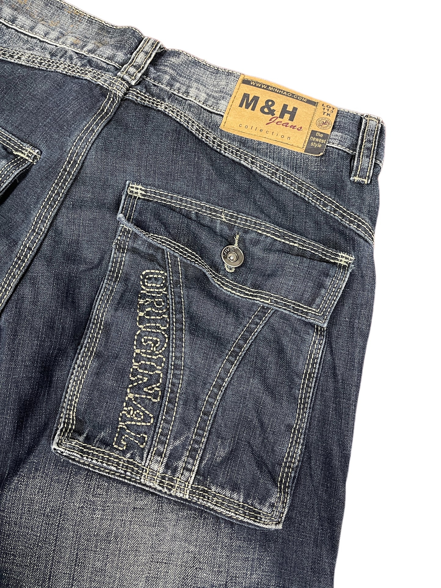 Y2k Min Hao Bootcut denim Pants Blue - M
