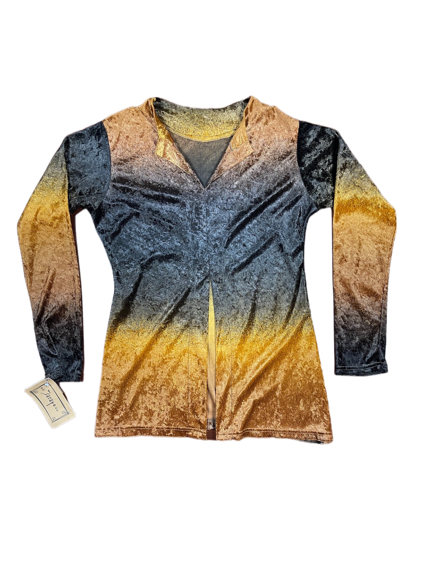 Vintage Jarapo Long Sleeve Top Brown Gold - M