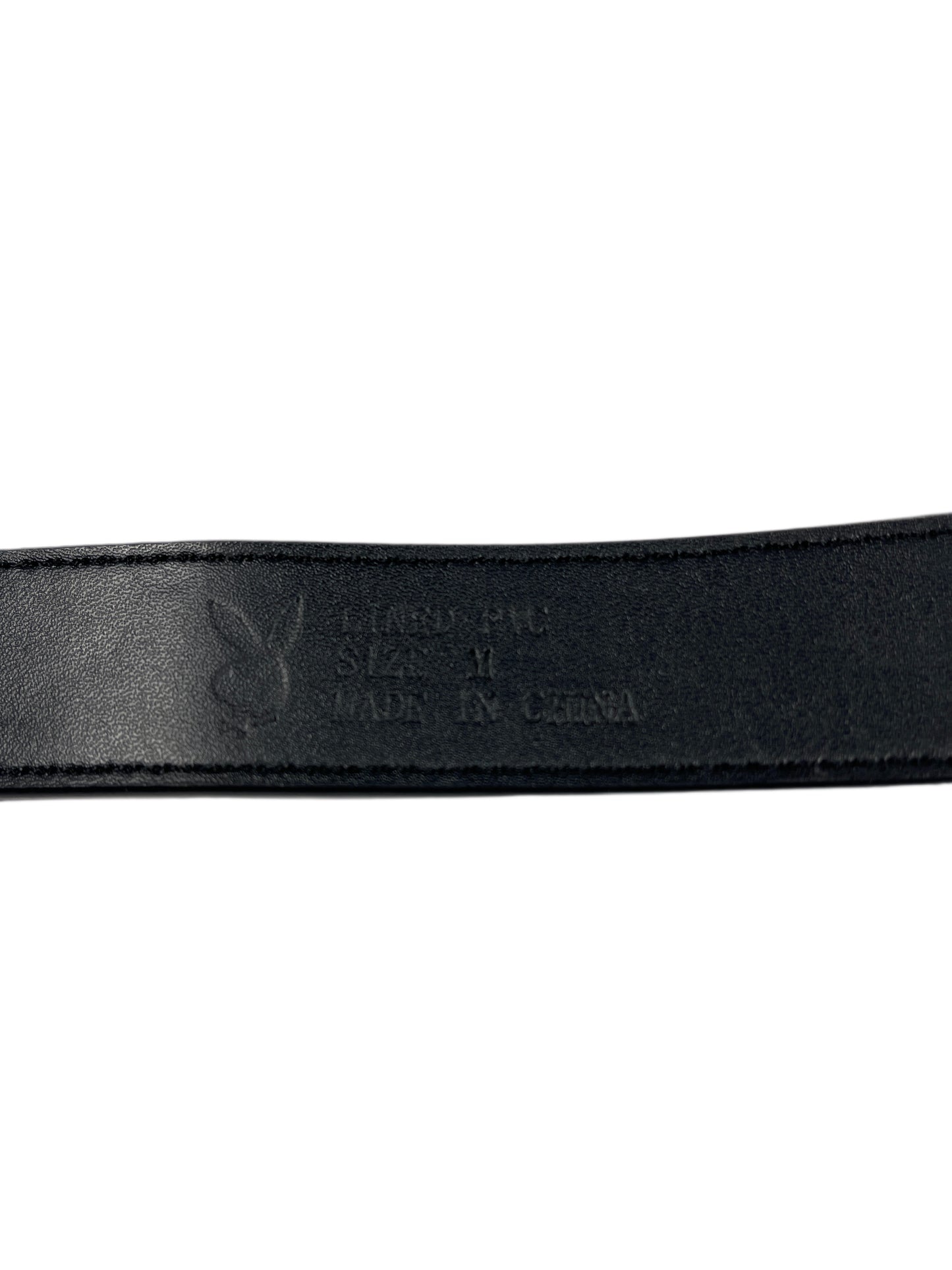 Y2k Playboy Belt Black Gray 2004