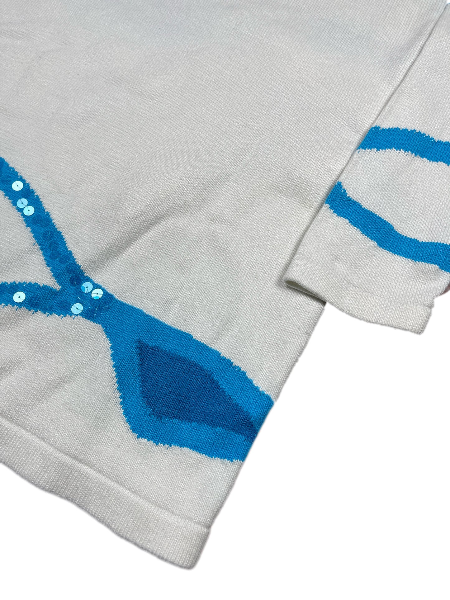 Vintage Iceberg 2001 Arielle Fish Knitted Sweatshirt White - S