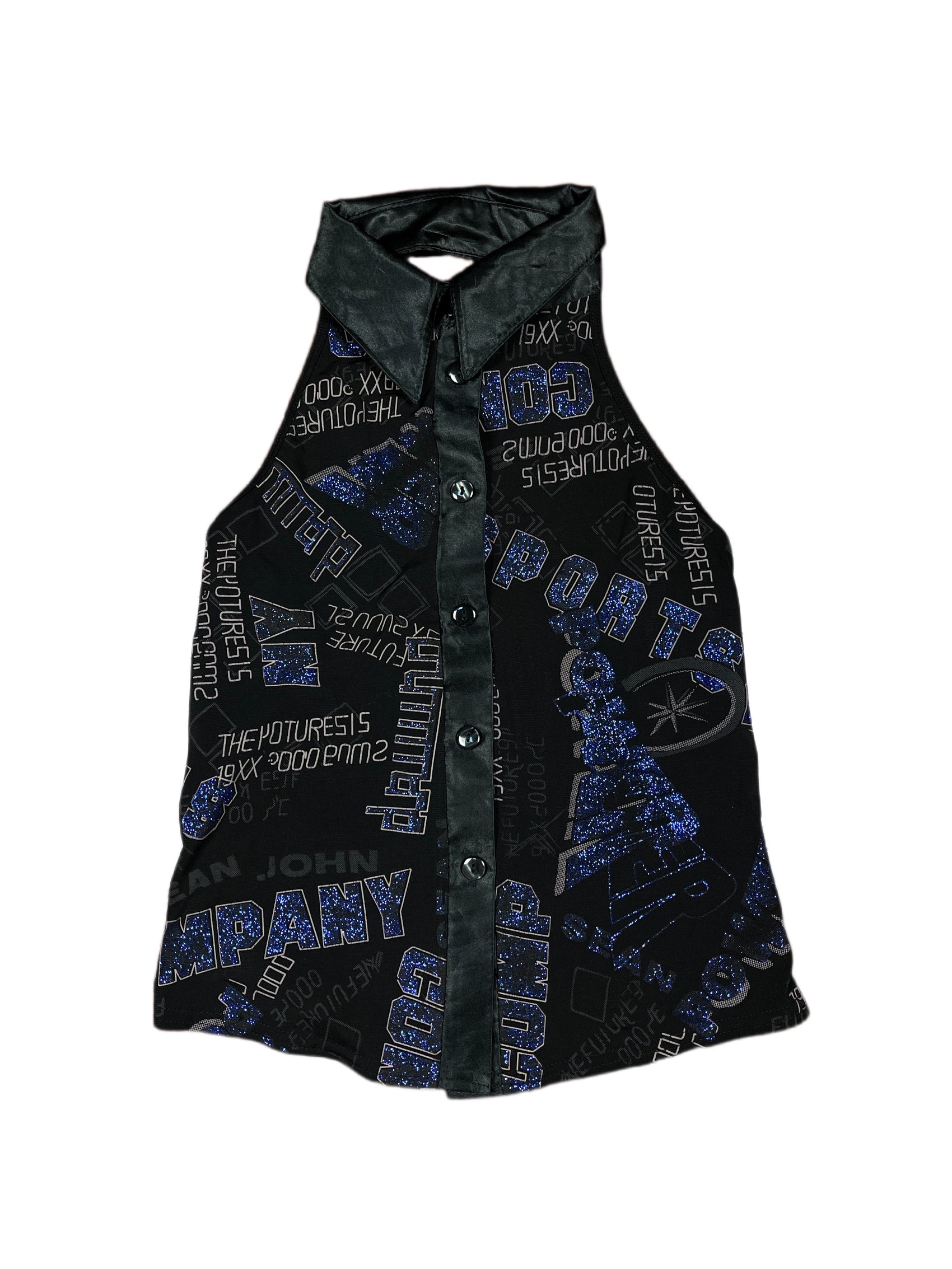 Y2k Sleeveless Top Black - XS