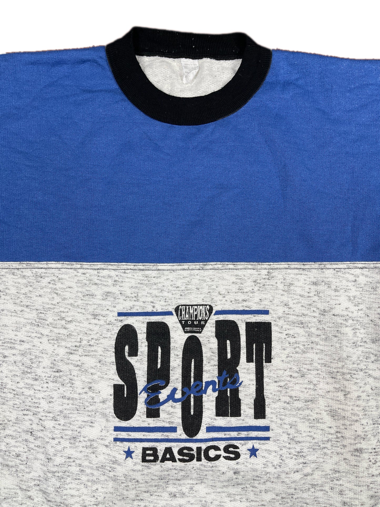 Vintage Sweatshirt Blue Black Gray - XL