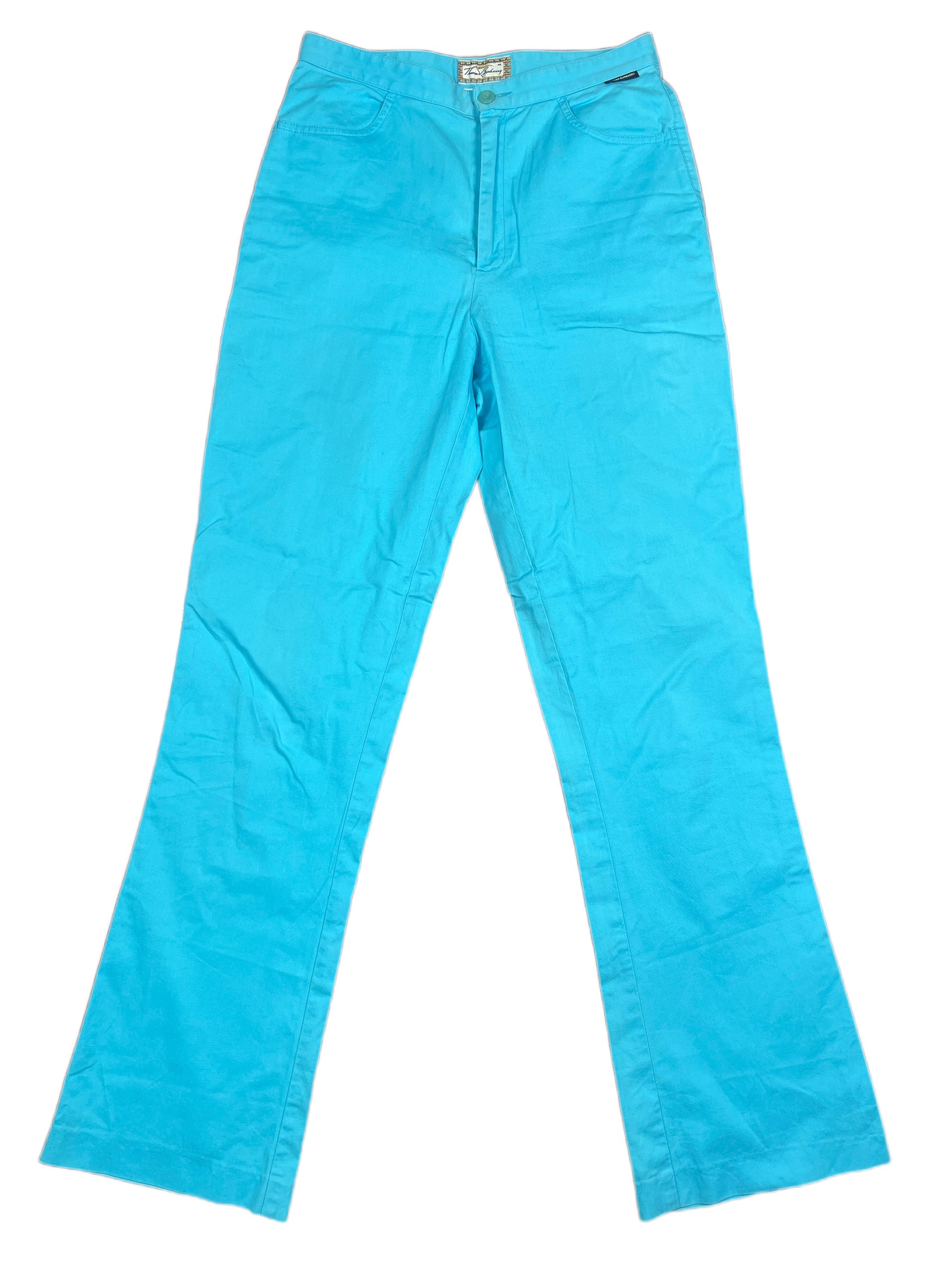 Vintage Thomas Burberry Flared Cloth Pants Baby Blue - L