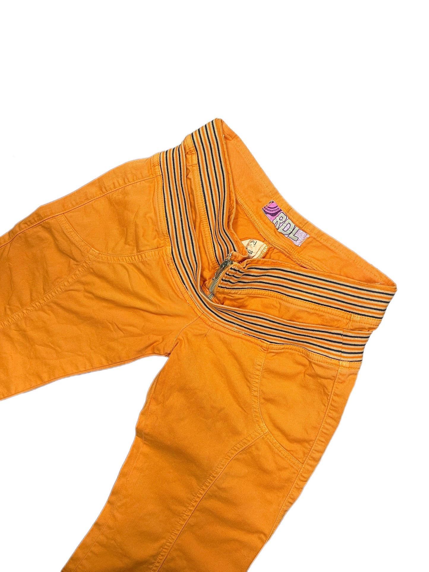 Y2k RDL Low Waist Flared Pants Orange - M