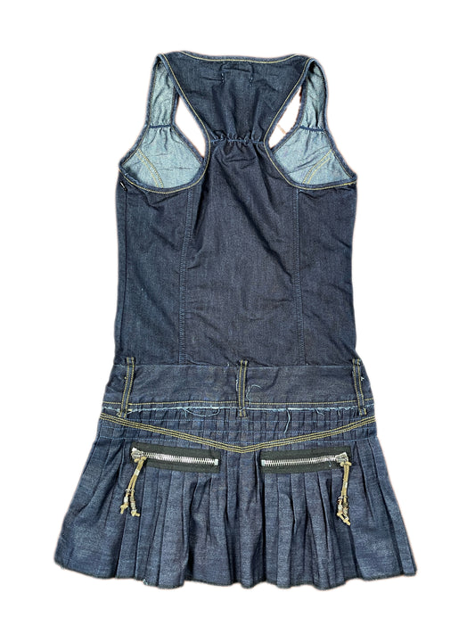 Y2k Diesel Sleeveless Denim Dress Blue - XS