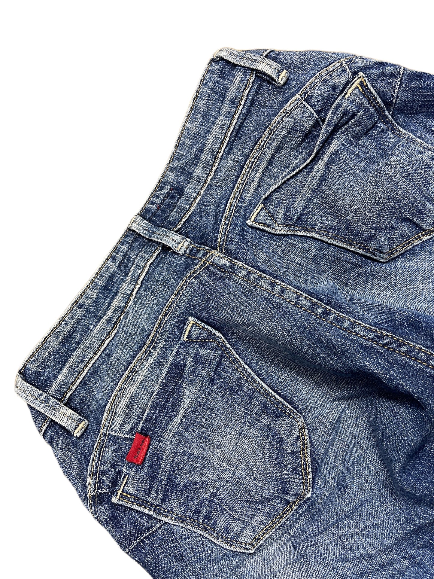 Y2k Salsa Low Waist Flared Denim Pants Blue - S