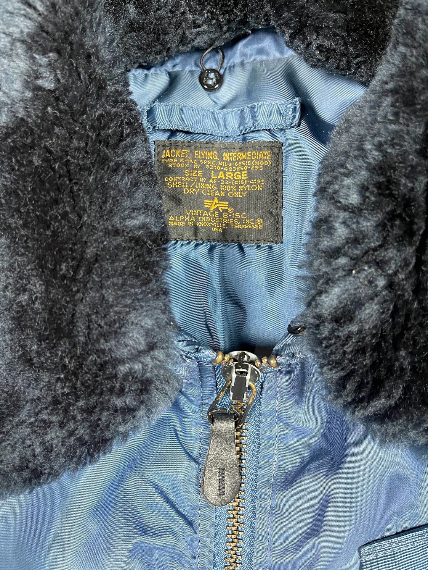 Vintage Alpha Industries Bomber Jacket Navy - L