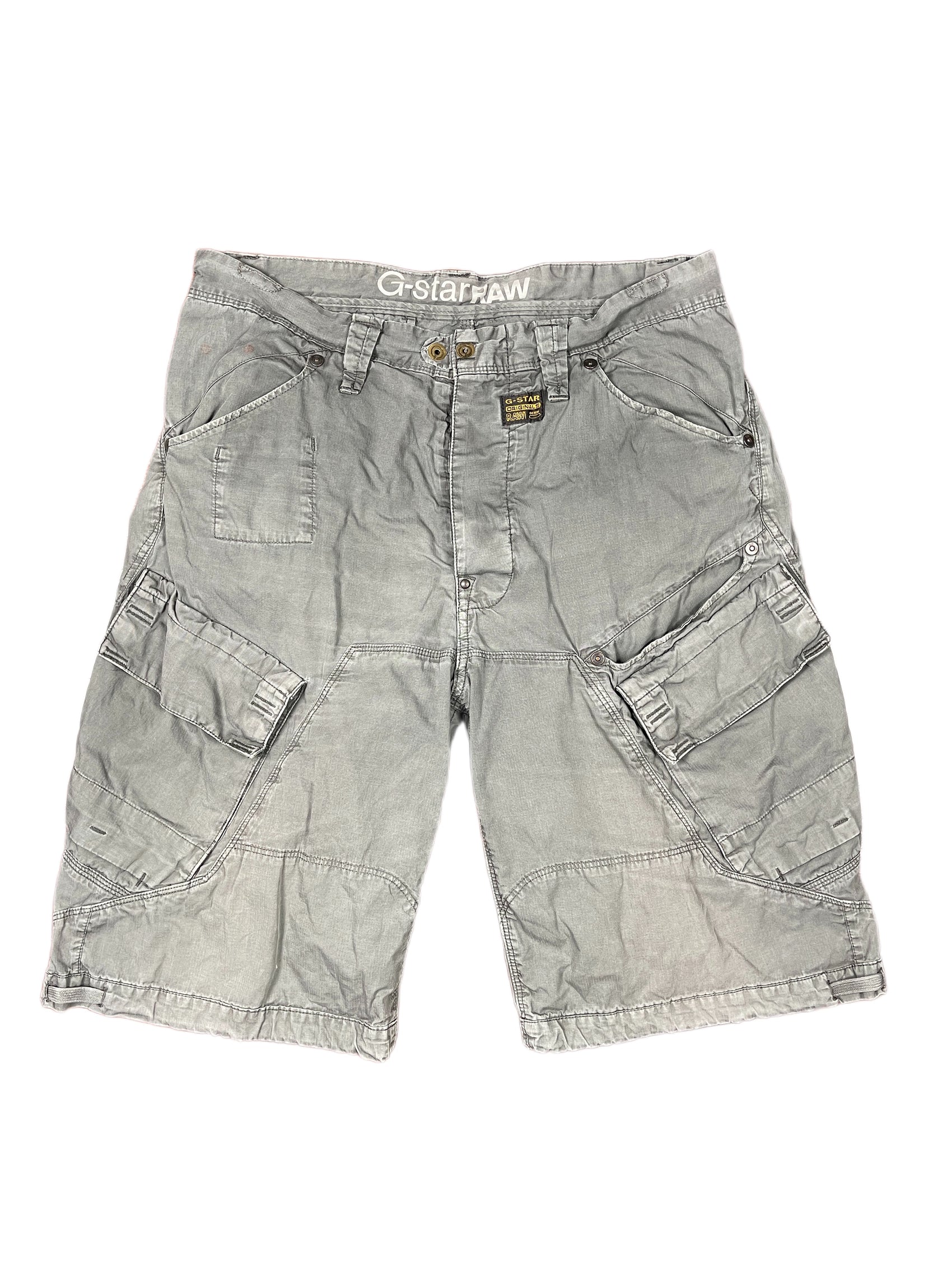 Y2k 2000s G-Star Raw Capri Cargo Pants Khaki Gray - M