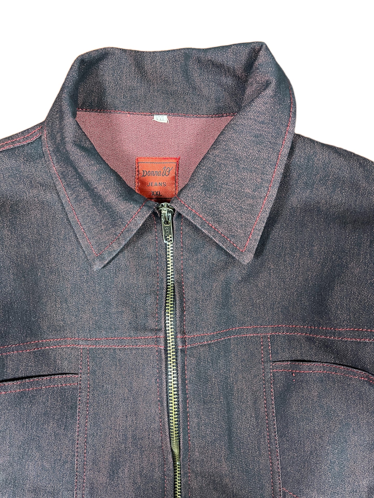 Y2k Donna 10 Denim Jacket Black Red - XXL