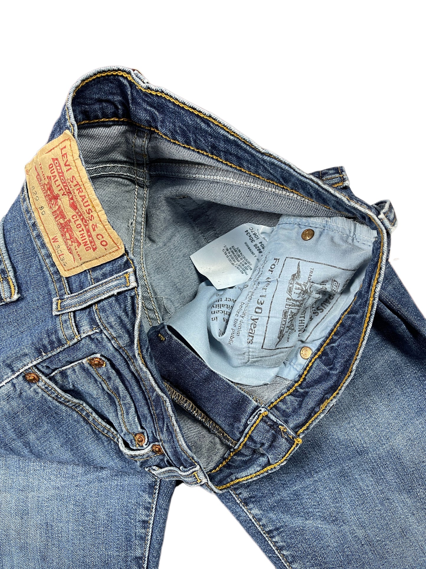 Vintage Levi's Low Waist Flared 529 Denim Pants Blue - L